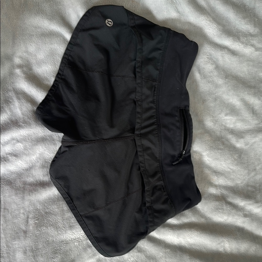 Lululemon Athletica Black Speed Shorts with Zipper Pocket